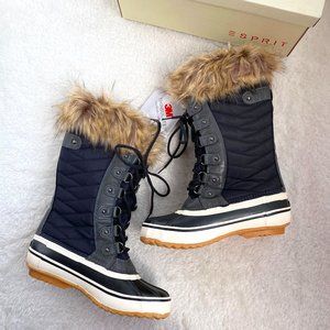 ESPRIT Evelyn Women's Winter/Snow Boot 3M Thinsulate, Fur Trim, Black, Size 8